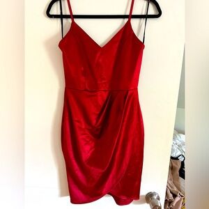 Lulus satin mini red dress